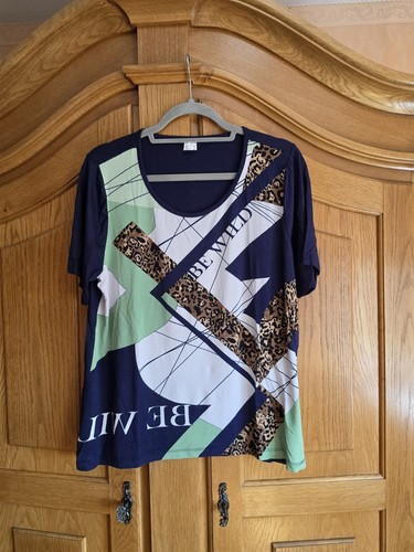 Damen shirt dunkelblau print - shirt,