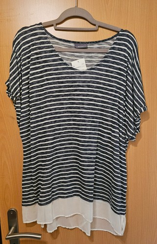 Damenshirt dunkelblau weiß - damenshirt, dunkelblau/weiß